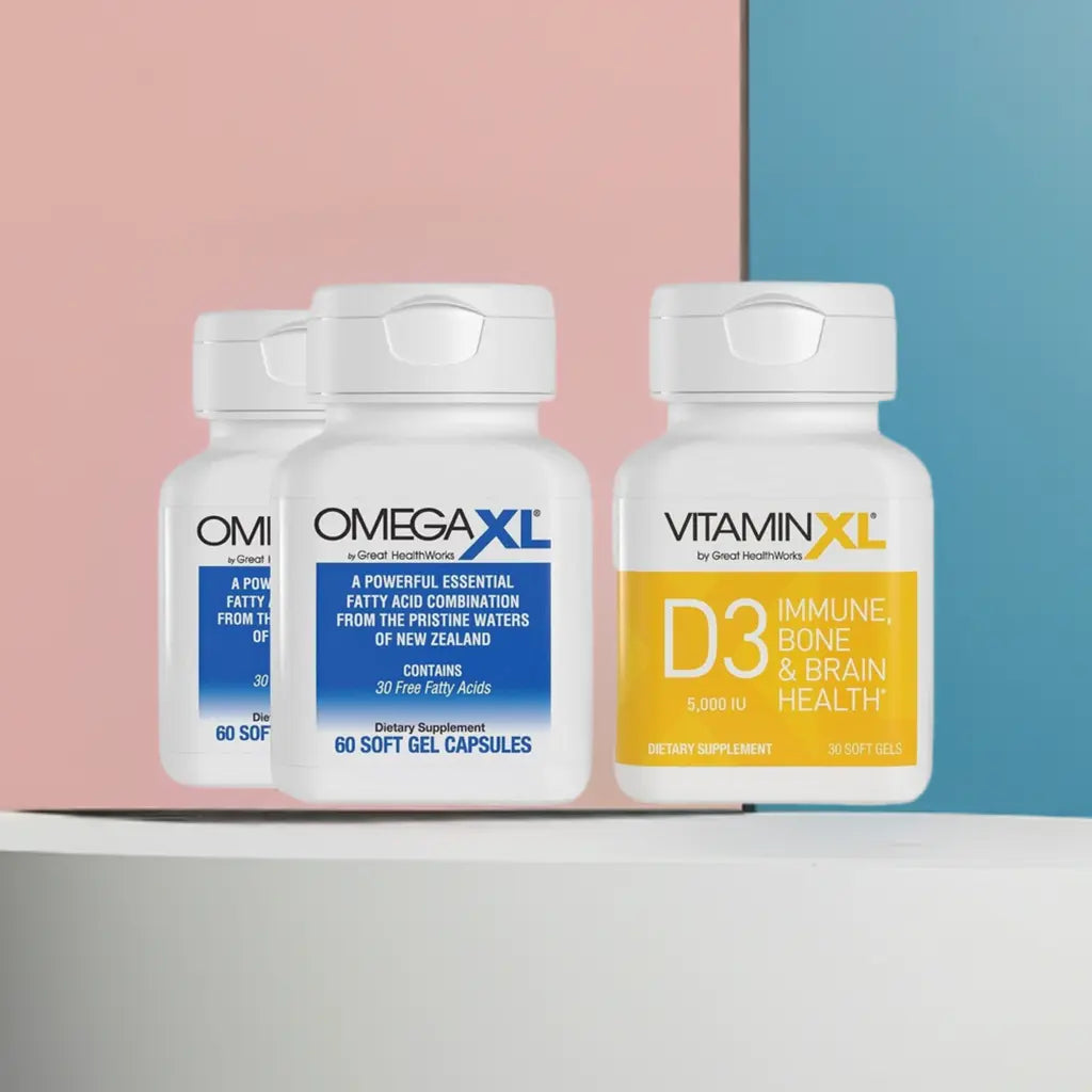 OmegaXL 120 Softgels (60 x 2 Pack) & VitaminXL D3 High Potency Daily Vitamin D 5000 IU 125mcg(30 Softgels) - Project New Hope New York Inc