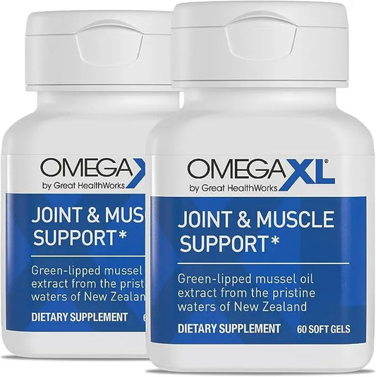 New Omega XL 120 Capsules Gluten Free Green Lipped Mussel Omega 3 (60 count x 2 Box) - Project New Hope New York Inc