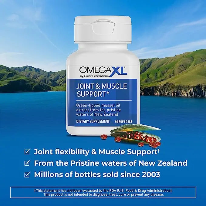 New Omega XL 120 Capsules Gluten Free Green Lipped Mussel Omega 3 (60 count x 2 Box) - Project New Hope New York Inc